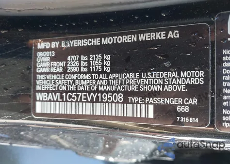 2014 BMW X1 xDrive28I из США, поврежденный, VIN WBAVL1C57EVY19508